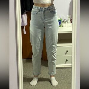 H&M High-Rise Light Wash Mom Jeans